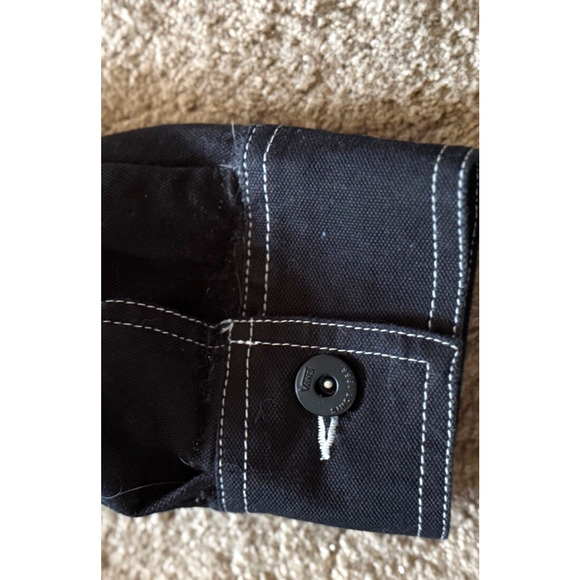 Vintage VANS Canvas Jacket Womens Black Medium Black with White Stitching EUC - Picture 7 of 8